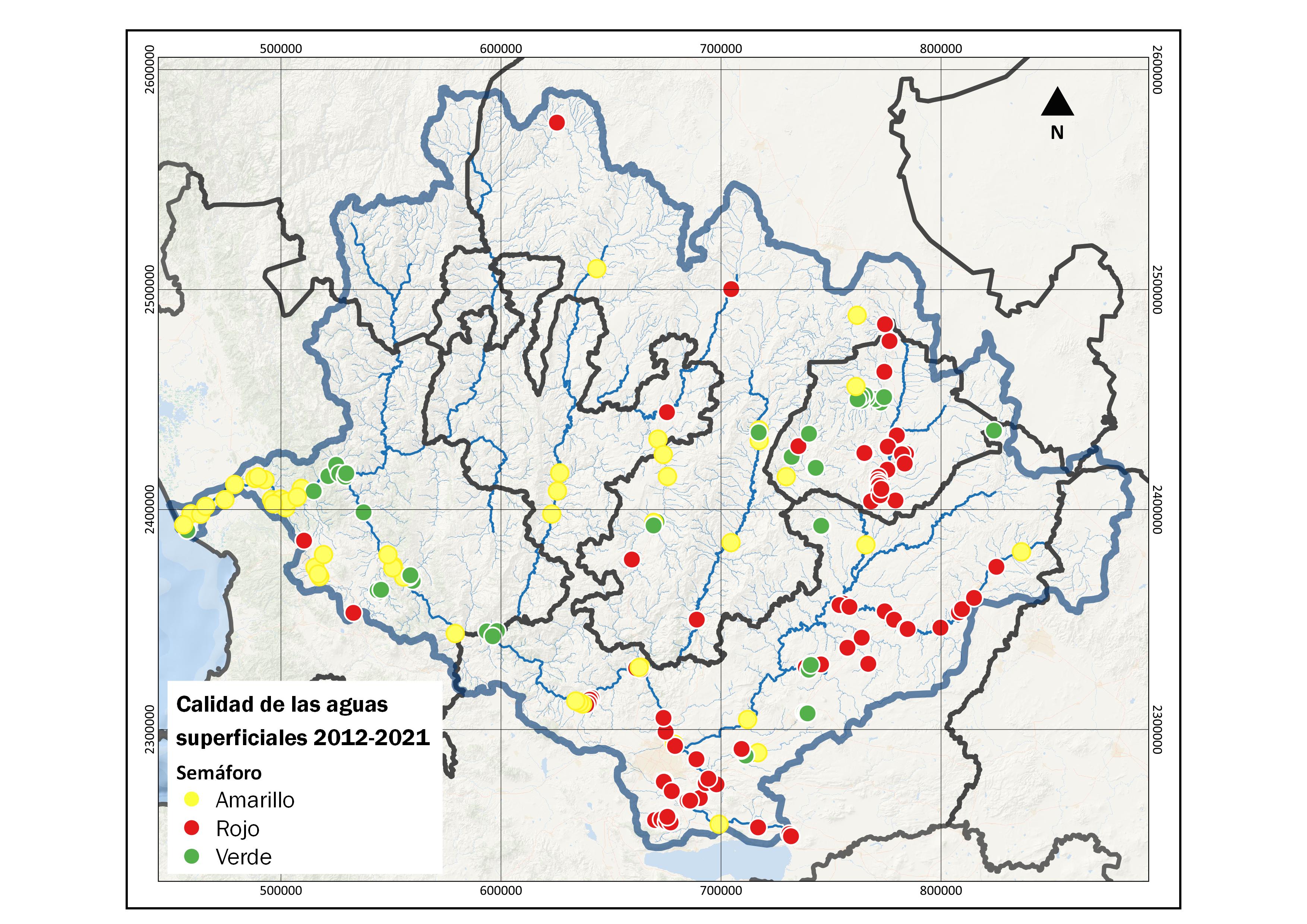 Calidad aguas superficiales 2012-2021